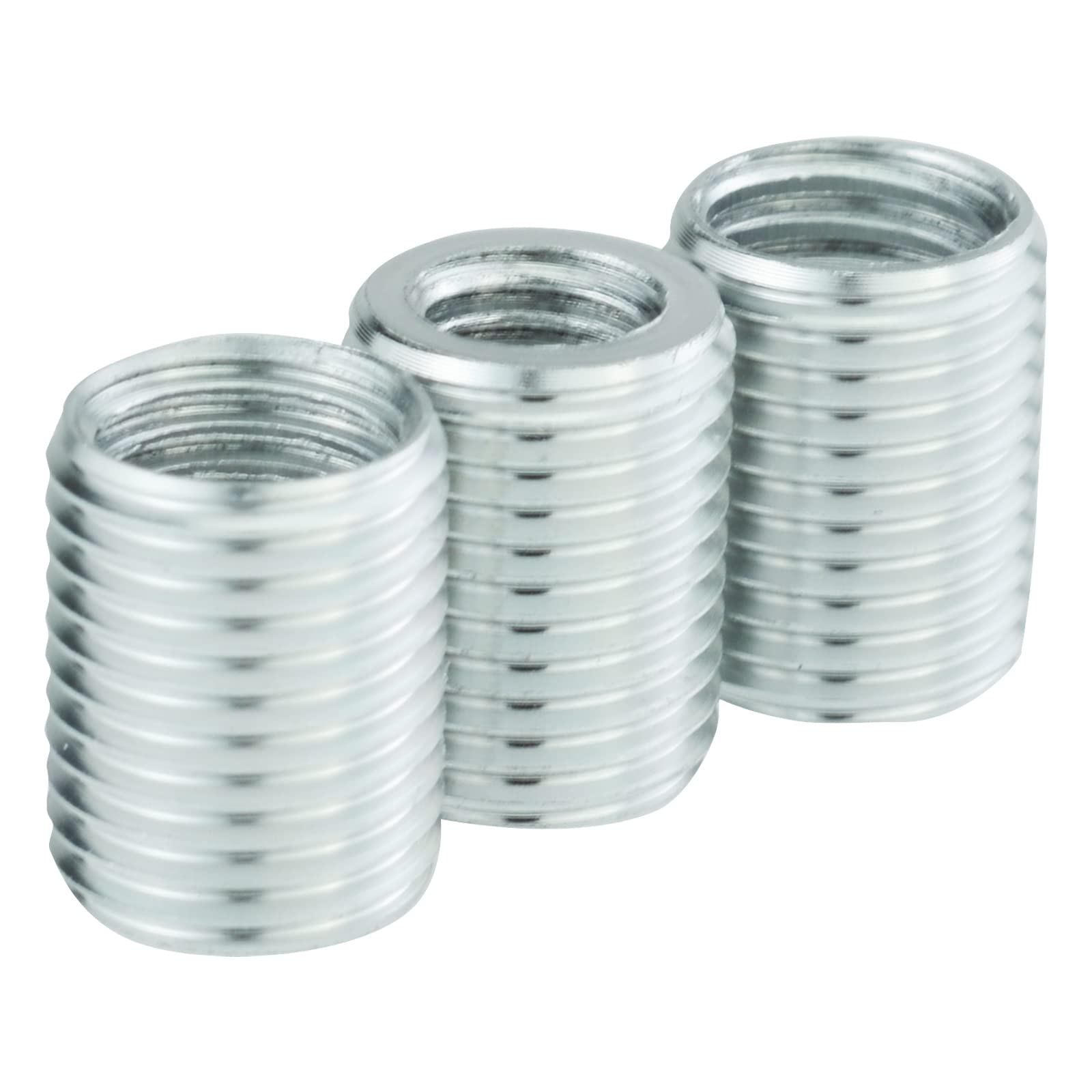 Threaded Gear Shifter Handle Knob Adapters Aluminum Alloy Transmission Stick Shift Knob Replacement Accessories for Most Manual Automotive Vehicles (Silver)