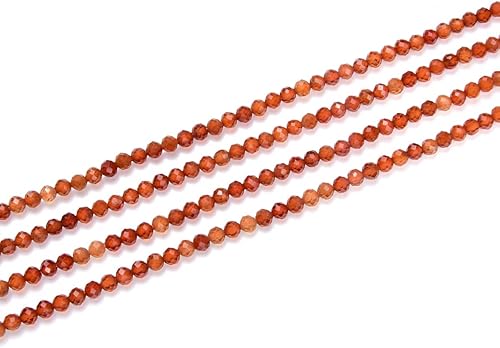 Miniatura 4 de Adabele GK4-23 - 2 hebras de piedras preciosas curativas de granate espesartina naranja natural de 0.157 in (0.16 pulgadas) pequeñas y redondas