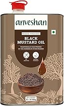 Anveshan Wood Cold Pressed Mustard Oil - 5 Litre (Cold Pressed - Extracted on Wooden Churner) | Tin Can | Black Mustard Oil | Kolhu/Kacchi Ghani/Chekku | Perfect blend of Health, Taste & Aroma