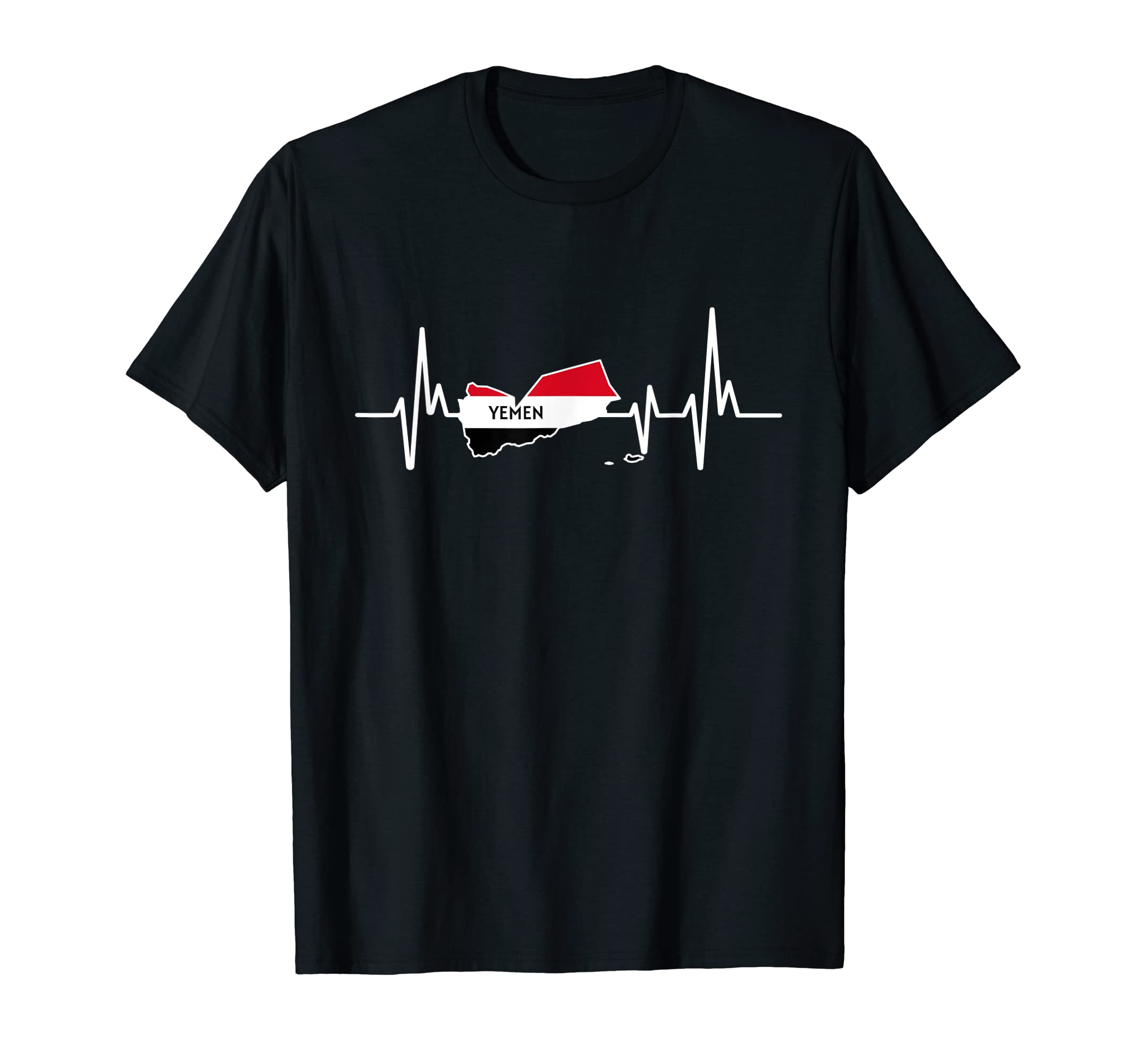 Yemen Heartbeat Design Yemeni Flag GiftsHeartbeat Design Yemeni Flag Yemen T-ShirtOEKO-TEX STANDARD 100