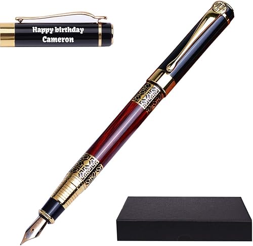 Ancolo Personalized Fountain Pen- Quality Pen Custom your own Name, Message,Company Team Name, Gift for Writer, professor, Calligrapher,