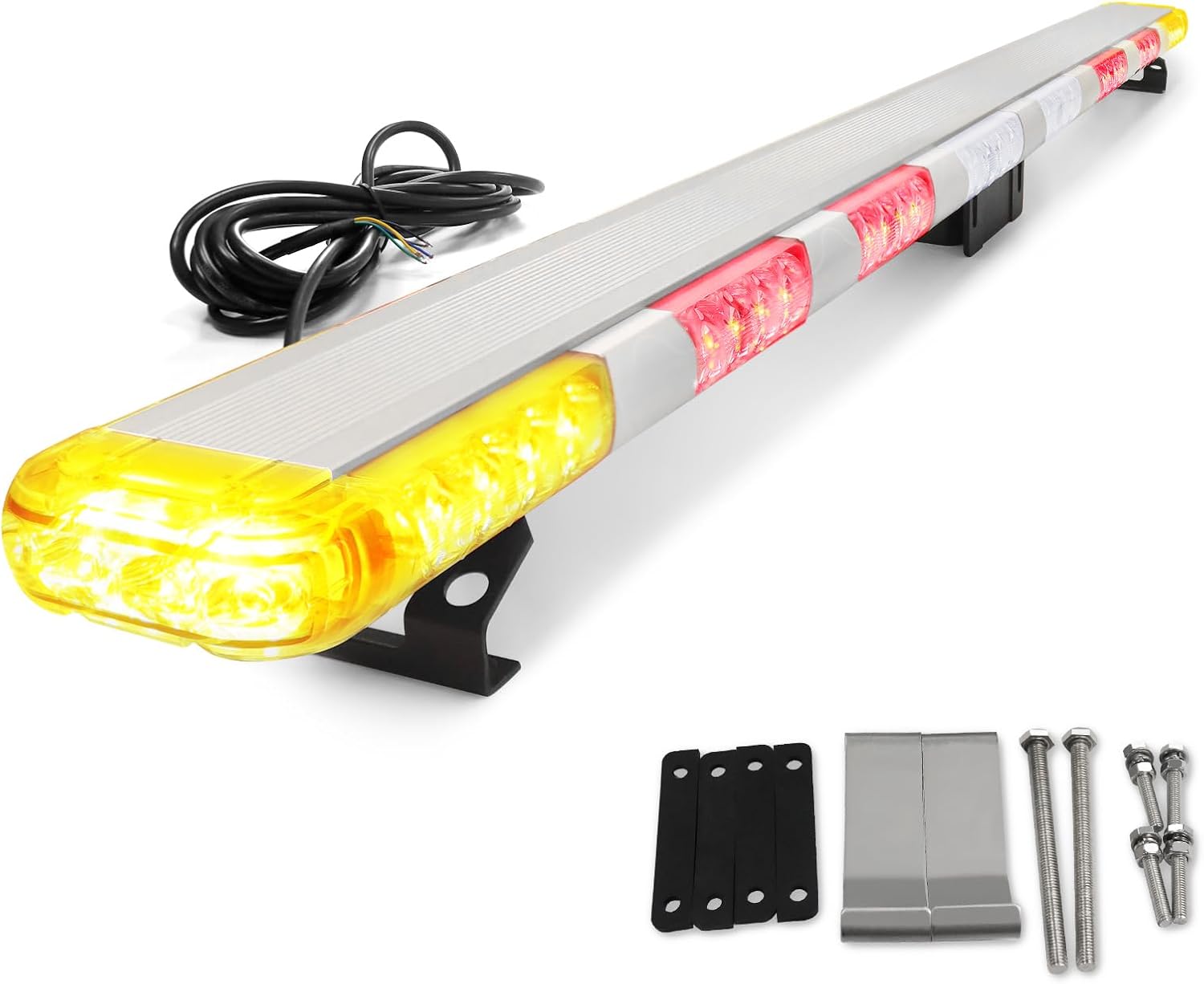Agrieyes 45 Inch 2-in-1 Tow Truck Light Bar with 110dB Reverse Alarm, Warning Lights, Tail Turn Brake Lights for Trailers, Wreckers, Trucks