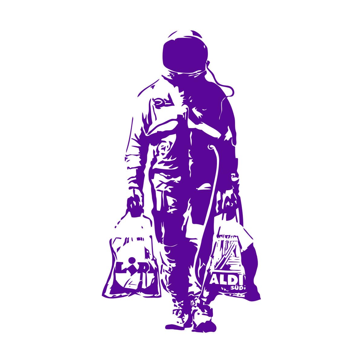 Wall Decal Astronaut Street Art Sticker Spaceman Graffiti Urban Interior Design Urban Decor Waterproof Wallpaper Extra Large - 55x102cm