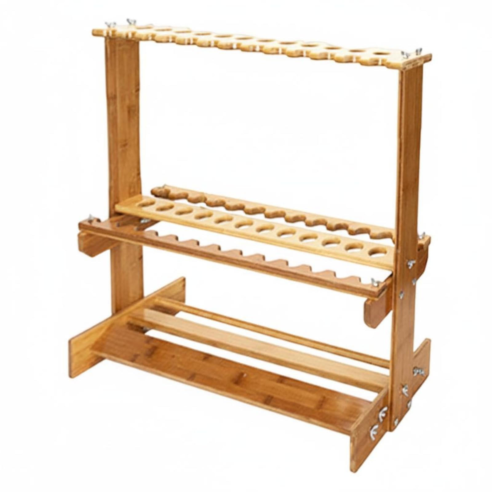 HEAVENGLOW unobstructedFrame Bamboo Fishing Rod Rack Slotted Rails