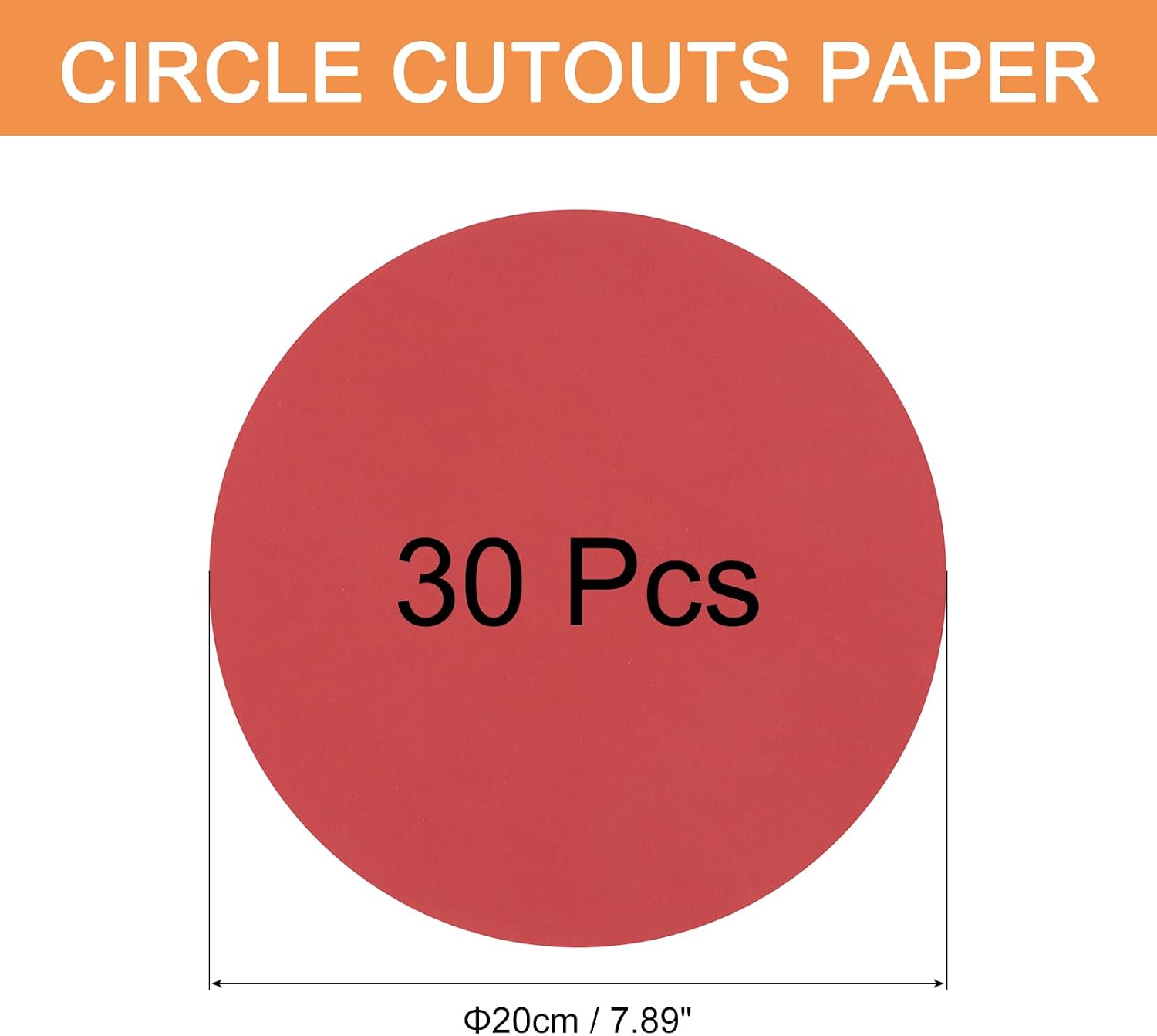 MECCANIXITY 30 PCS Red Circle Cutouts Paper, 8 Inch Round Cutouts 200gsm/75lb Circle Cardstock for DIY Crafts Classroom Bulletin Board Decoration