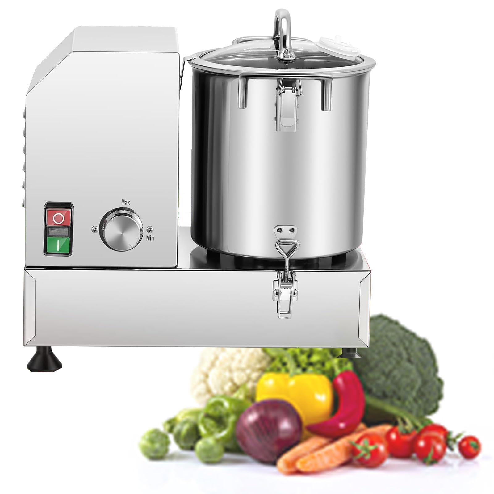 AYCDL Commercial Vegetable Meat Food Processor, Stainless Steel Food Shredder Chopper, Electric Vegetable Meat Grinder Blender Cutters