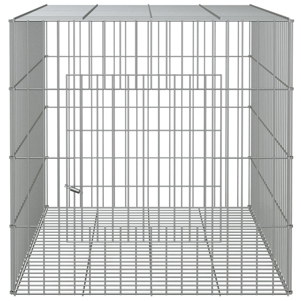 vidaXL Gabbia per conigli per interni ed esterni, per piccoli animali, recinto per conigli, recinto per animali domestici, con porta, 78 x 54 x 54 cm, ferro zincato