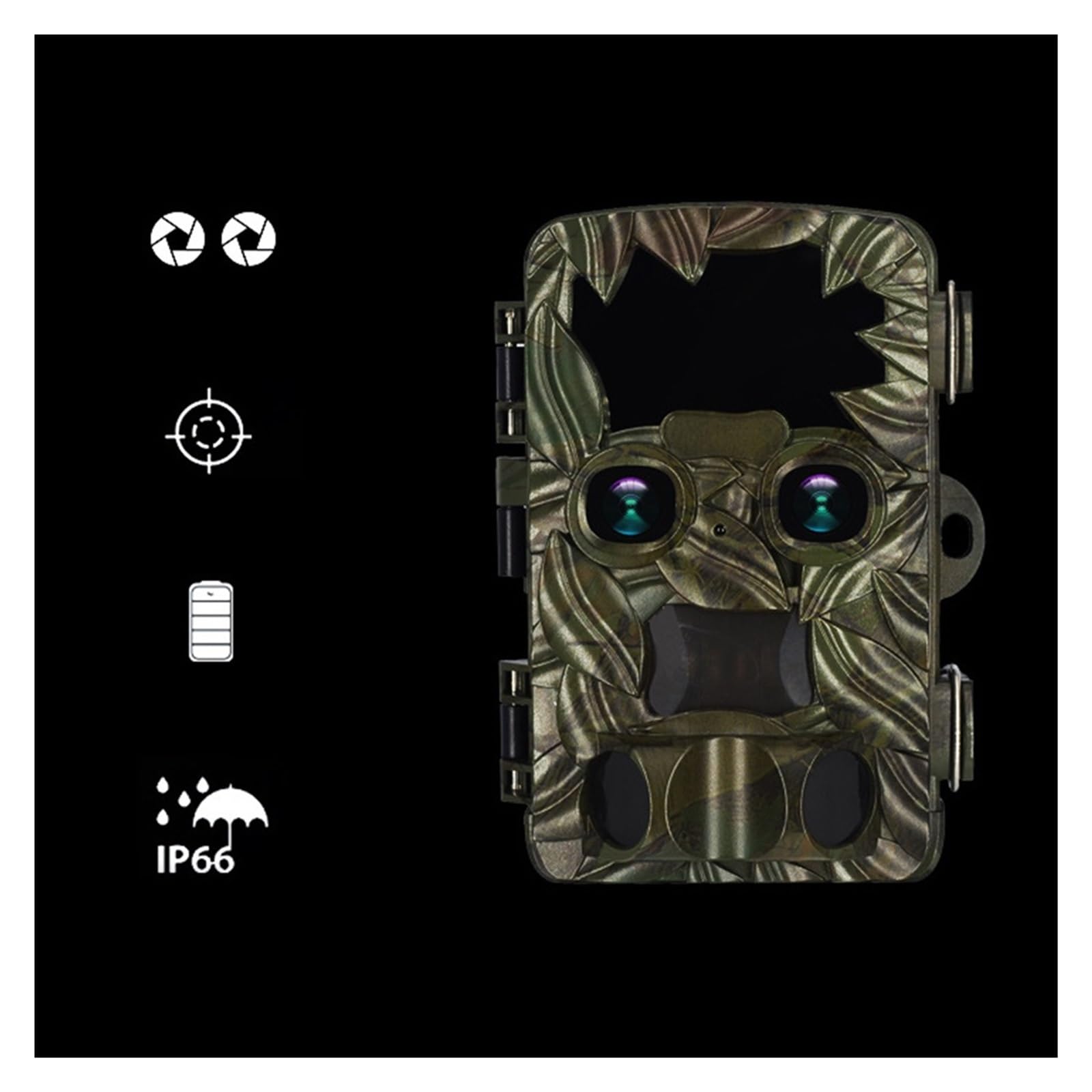 Outdoor Hunting Trail Camera Podwójny Obiektyw Z Noktowizorem Ultra-szybka Kamera Podwójnym Obiektywem