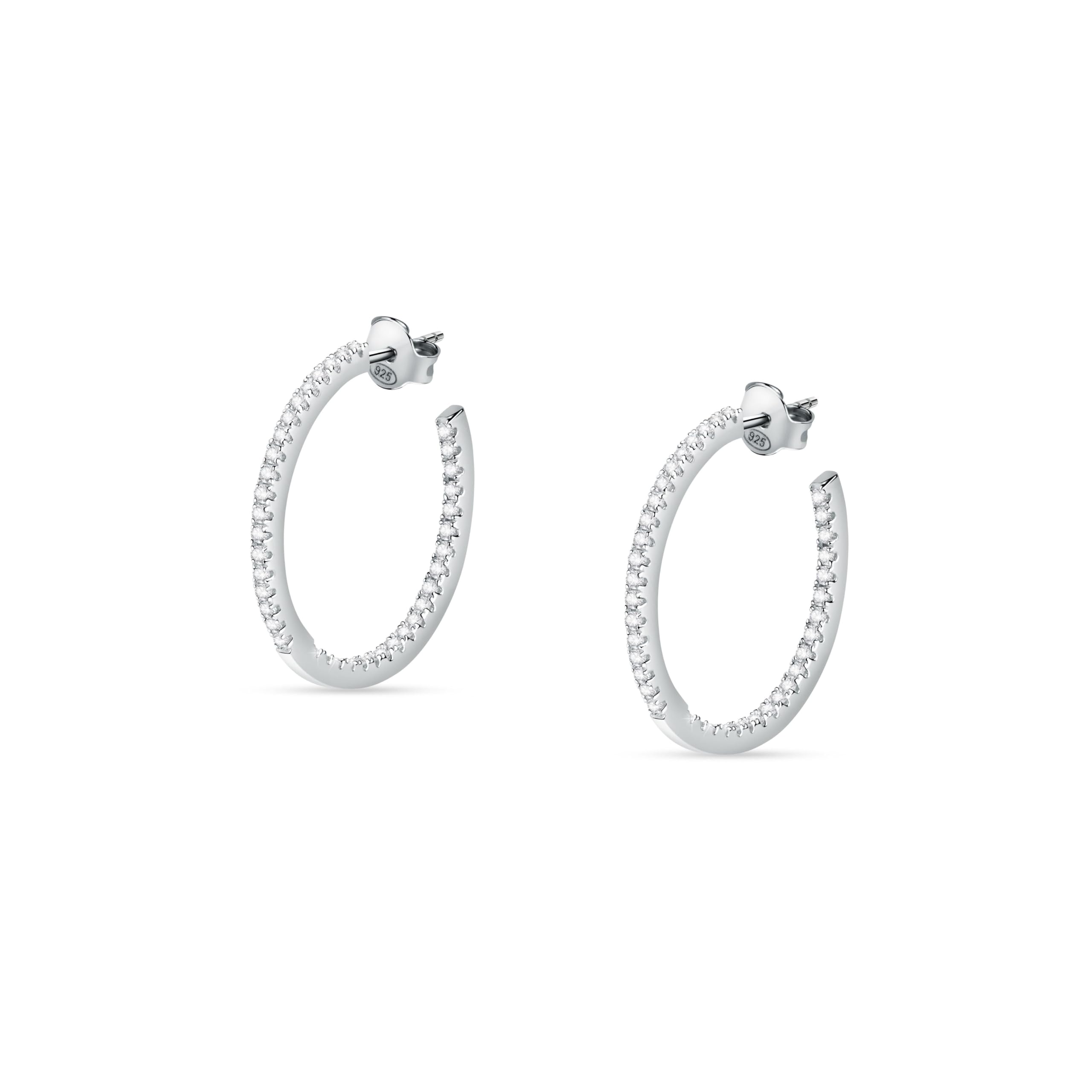 Morellato Orecchini a Cerchio da Donna in Argento 925‰, Zirconi, Collezione Tesori - SAIW147