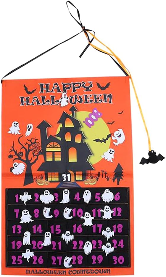 Herorange Halloween Decorations 超目玉 ゴーストブーデコレーション付きの子供向けハロウィーンアドベントカレンダー 30日間のカウントダウン