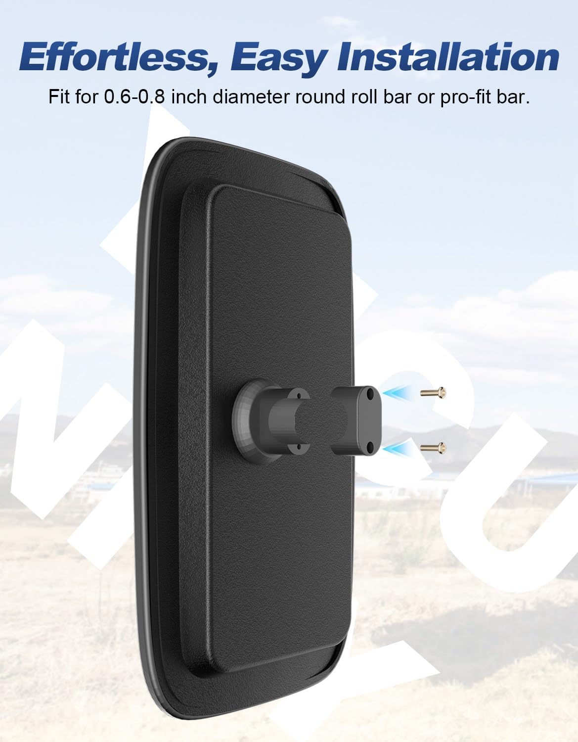 Tractor Rearview Mirror, Compatible with Front Loader, Excavator, and Farm Tractors - Fits John Deere, Case IH, Agco, New Holland, Massey Ferguson, Versatile - 7.9" x 13" Adjustable Mirror