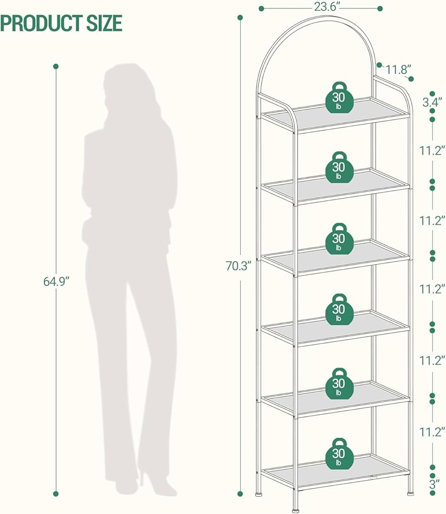 Amazon.com: Hzuaneri Bookcase Bookshelf, Tempered Glass
