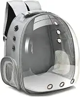 Mochila De Transporte Para Pets Cachorros E Gatos Com Ventilação Transparente E Visão Panorâmica Bolsa (Cinza)