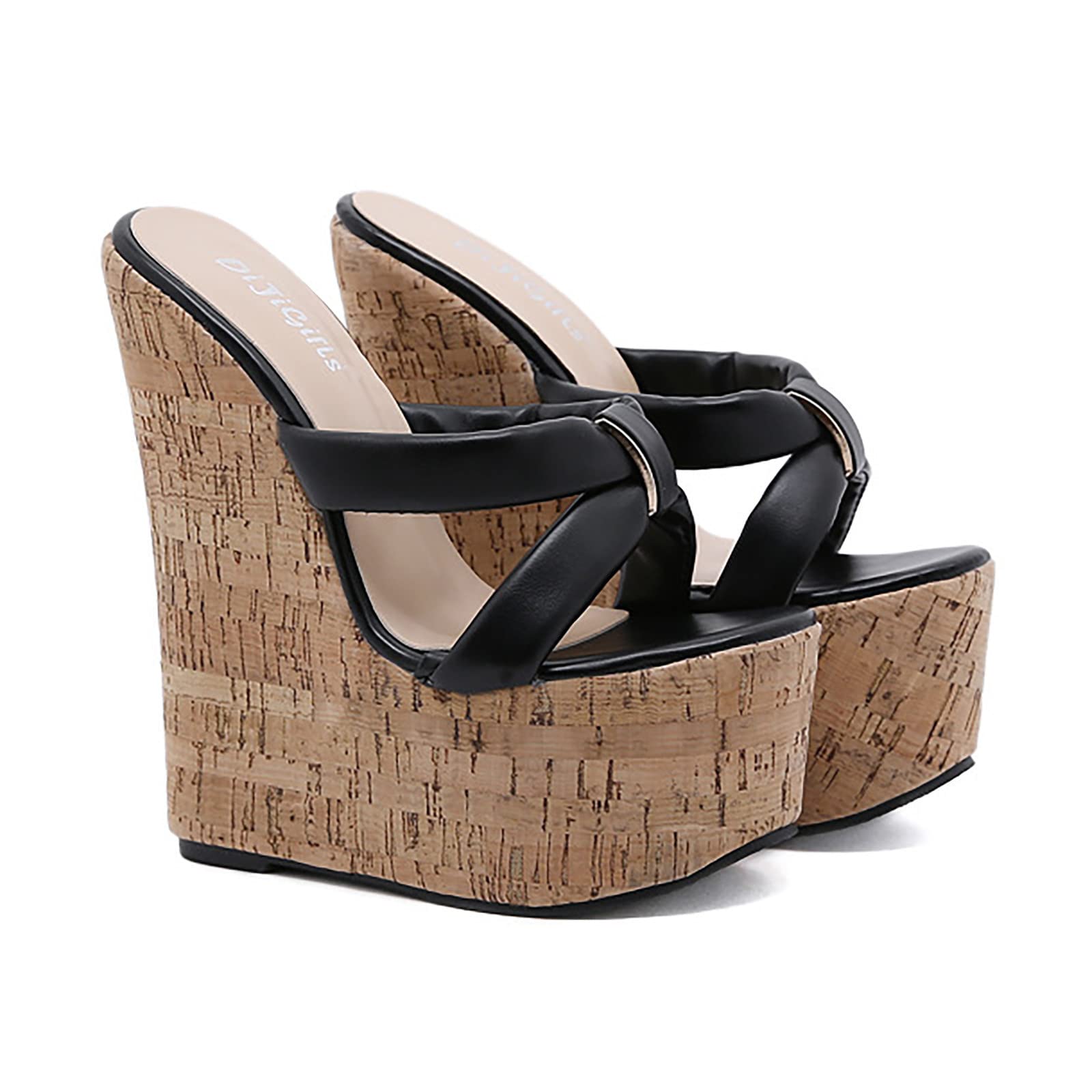 Ciabatte Da Casa Donna Stile Europeo E Americano Abbinamento Colori Sandali Semplici Versatili Con Tacco Suola Spessa Anziani Estive Ciabatta Mare Piscina Platform Ortopedici Eleganti