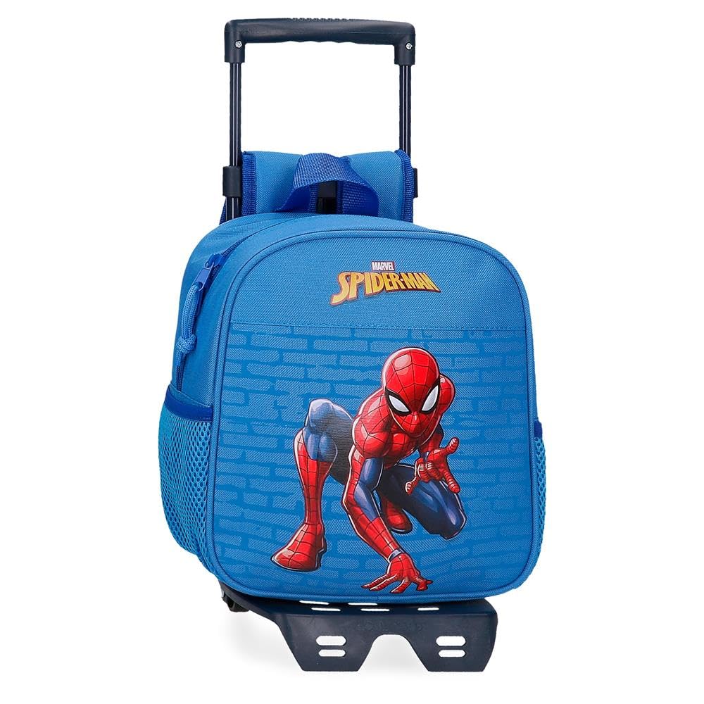 Disney Joumma Marvel Spiderman vigilante Mochila Preescolar con Carro Azul 23x25x10 cms Poliéster 5,25L