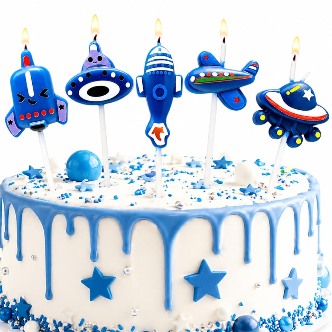 Wanna Party Space Theme Birthday Decoration-Space Theme Candles Set for Kids Birthday Celebration & Cake- Cup Cake Decoration-image-11