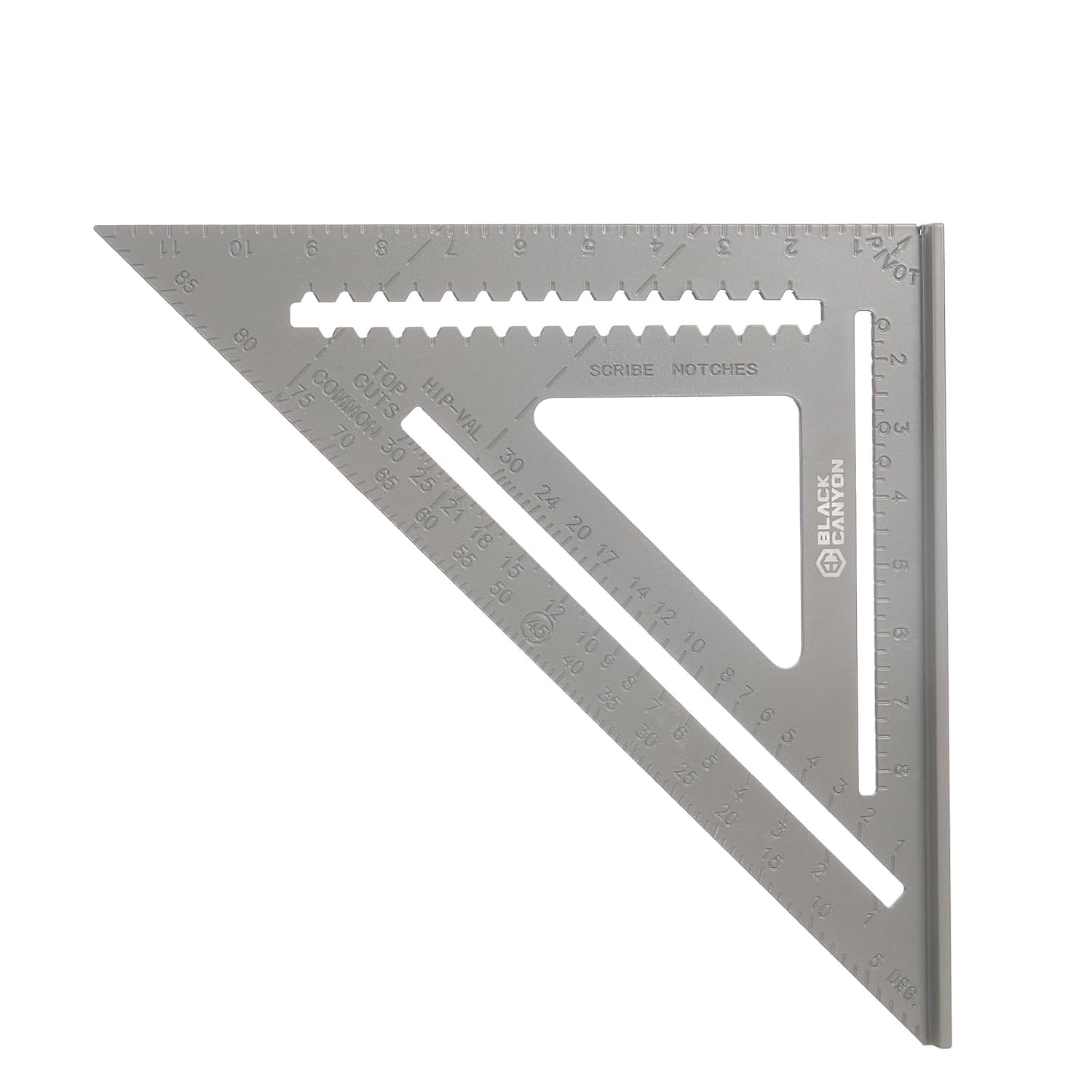 Black Canyon 12 in Rafter Angle Square, Aluminum,1/8 inch Graduation Marks