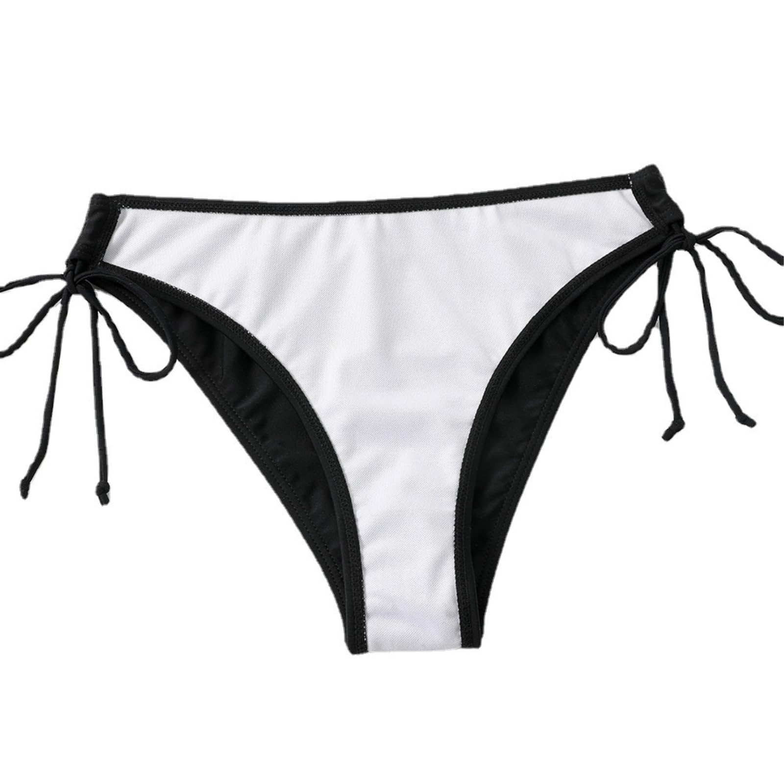 Bikini Mujer Mujeres Halter Triángulo Set Corbata Lateral Inferior Dos Piezas Traje De Baño Ropa Playa-Black-l
