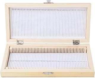 50PCS Biology Glass Prepared Microscope Slides Specimens Wooden Slide Storage Box Case Biology Slide Holder Scientific Microscope Slide Box