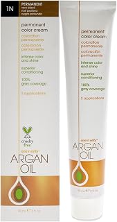 One N' Only Permanent Hair Color - Permanent Hair Dye Made with Argan Oil - Delivers Rich, Accurate Tones with Gray Coverage - Improves Moisture & Elasticity - 1N Very Black (3 oz)