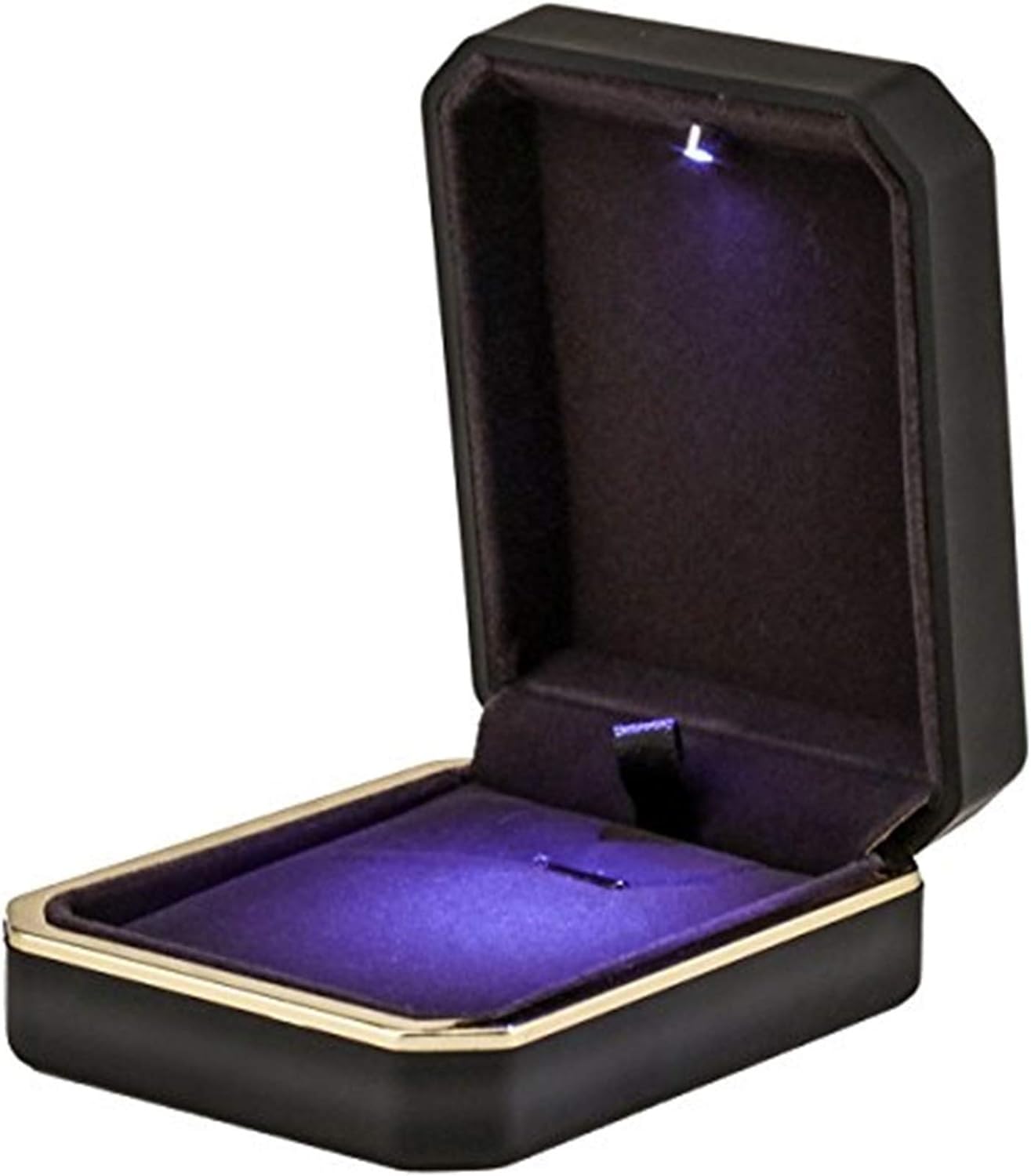 Scatola Regalo per Gioielli a LED, Elegante Scatola in Velluto per Collana, Ciondolo, Braccialetto con Luce a LED per Esposizione di Gioielli, Matrimonio, Fidanzamento, San Valentino, Nero.