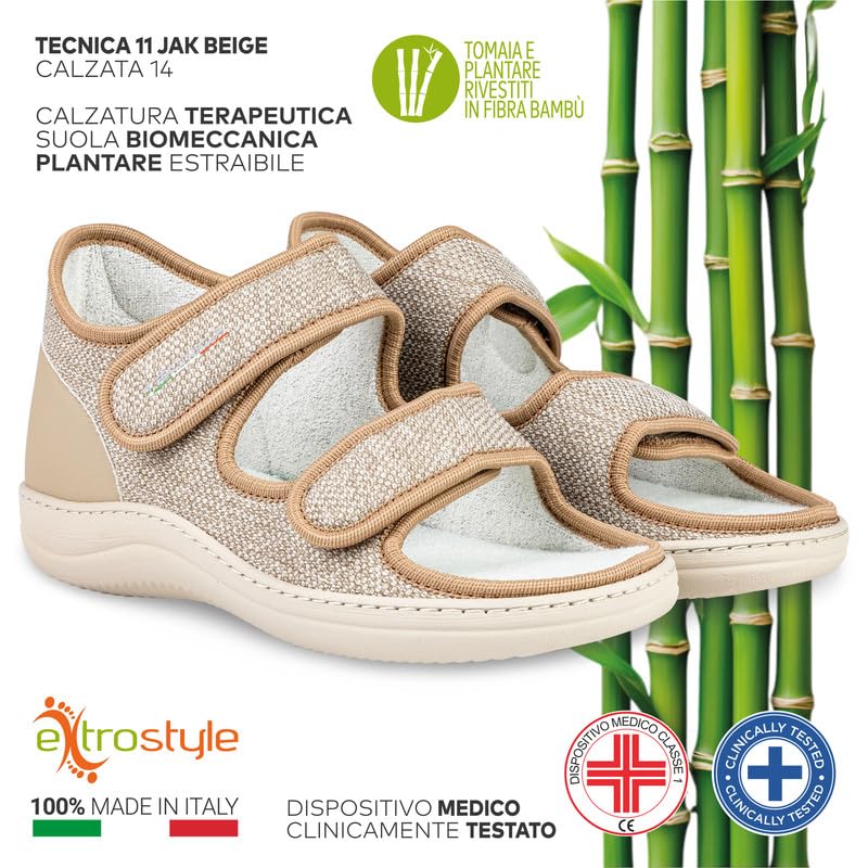 EXTRO STYLE - Sandali Ortopedici Donna e Uomo, Tecnica 11, Per Fasi Post Operatorie, Piede Reumatico, Vasculopatie e Metatarsalgie, Sandali Antiscivolo Con Plantari Estraibili, Grigio