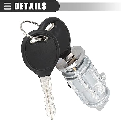 Miniatura 5 de Motoforti Cilindro de bloqueo del interruptor de encendido con 2 llaves, para Jeep Grand Cherokee 1999-2004, metal, 5003843AB, tono plateado