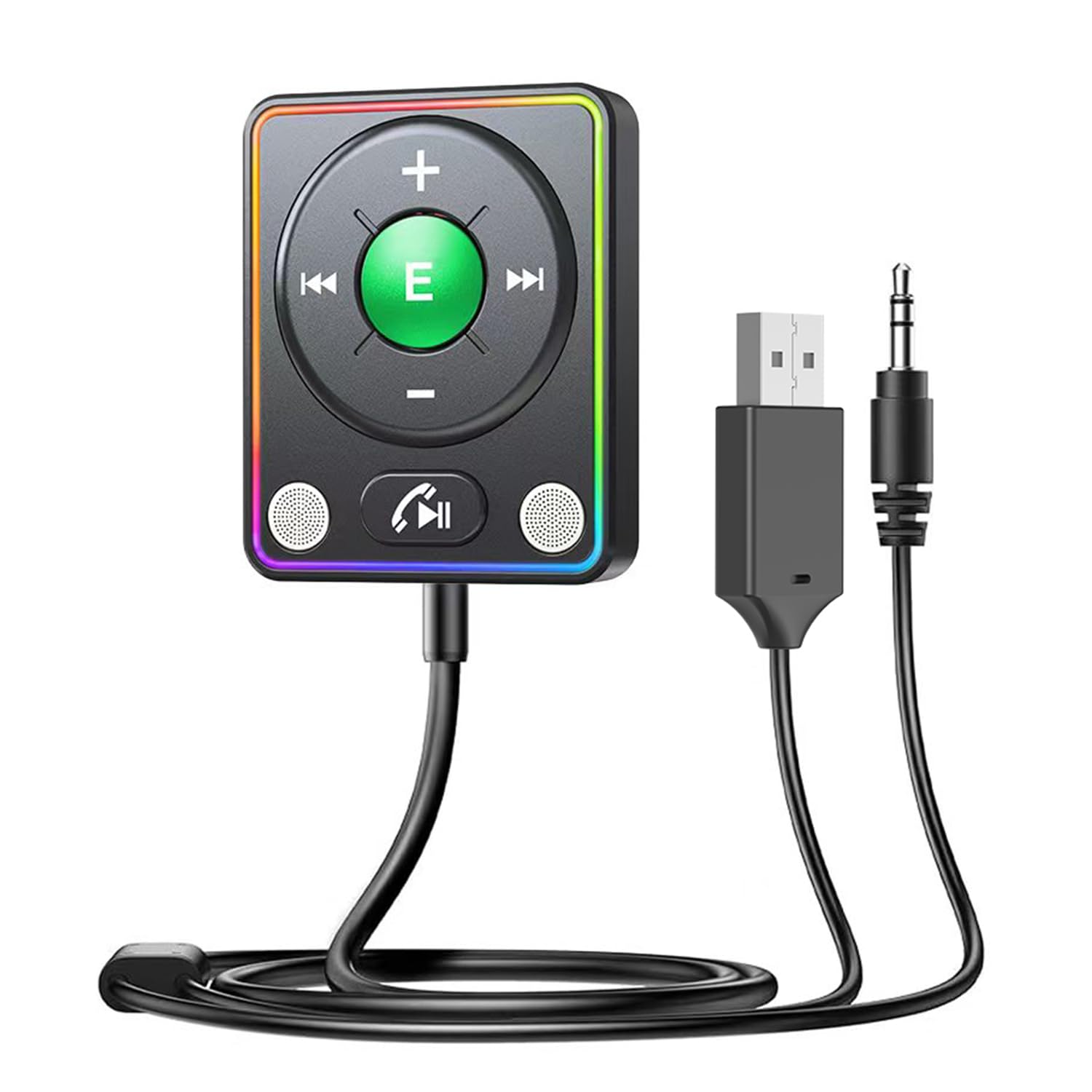 Bluetooth 5.4 AUX-Auto-Adapter, Dual-Verbindung und Mikrofon-Geräuschunterdrückung, Bluetooth-Aux-Empfänger mit 3,5 mm geflochtenem Nylonkabel, Plug & Play für Auto-Musik, Freisprechanrufe