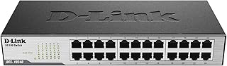 D-Link 24-Port Fast Ethernet Unmanaged Desktop/Rackmount Switch, Plug and play, Rugged Metal Housing, IEEE 802. 3az Energy Efficient Ethernet (EEE) (DES-1024D)