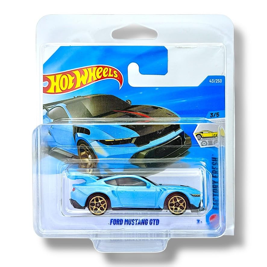 Hot Wheels Ford Mustang GTD (Light Blue, Black & Red) 3/5 Factory