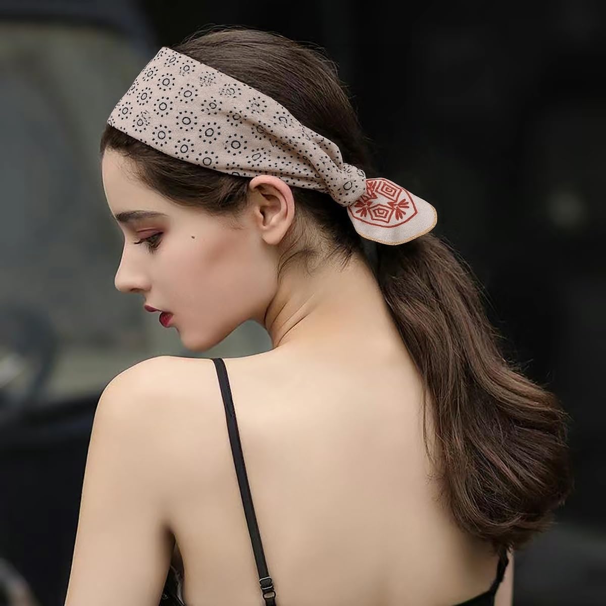 Cotton-Blend Bandana, Head Scarf, Headband, Head wrap, Hair Neck Scarf for Women 22 x 22 inch - Image 2