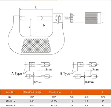 Precision Carbide Blade Micrometer Knife Edge Micrometer Thin Blade Outer Diameter Micrometer 0-25mm Annular Groove Micrometer(50-75mm)
