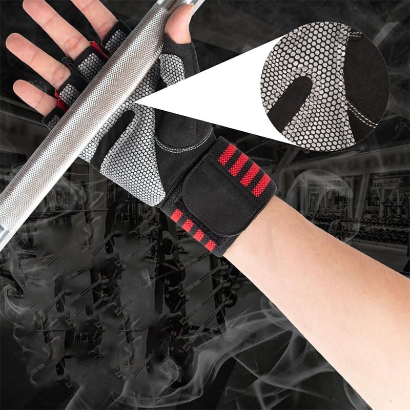 Fitness Sports Exercise Weightlifting Wrist Guard Anti-Slip Nylon Half Finger Gloves