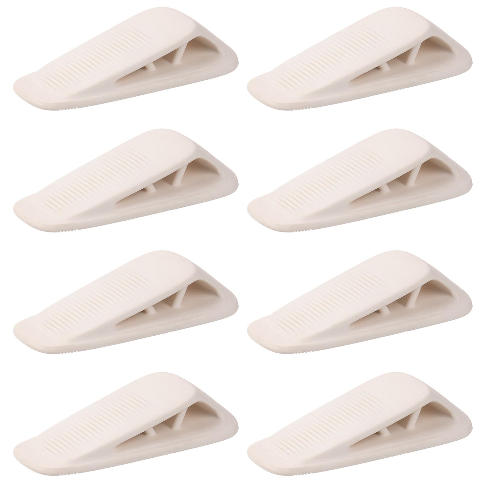 Fursafe&amp;Q Rubber Door Stoppers for Bottom of Door, Door Stop Wedge with Holder, Heavy Duty Doorstops 8 Pack, Wall Protector for Home &amp; Office &amp; School &amp; Commercial Doorstop Keep Open Stack White