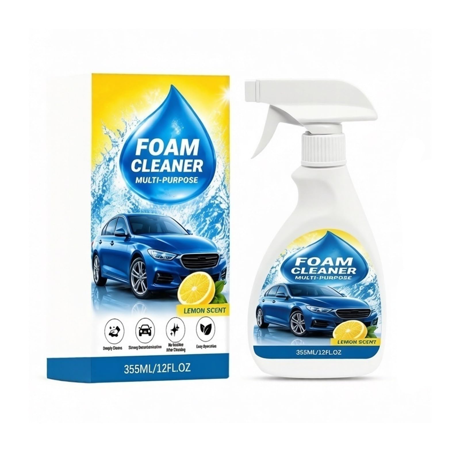 355 ml Schaumreiniger, reinigt gründlich ohne Schrubben, for den Autoinnenraum und allgemeinen Gebrauch im Haushalt(3pcs)