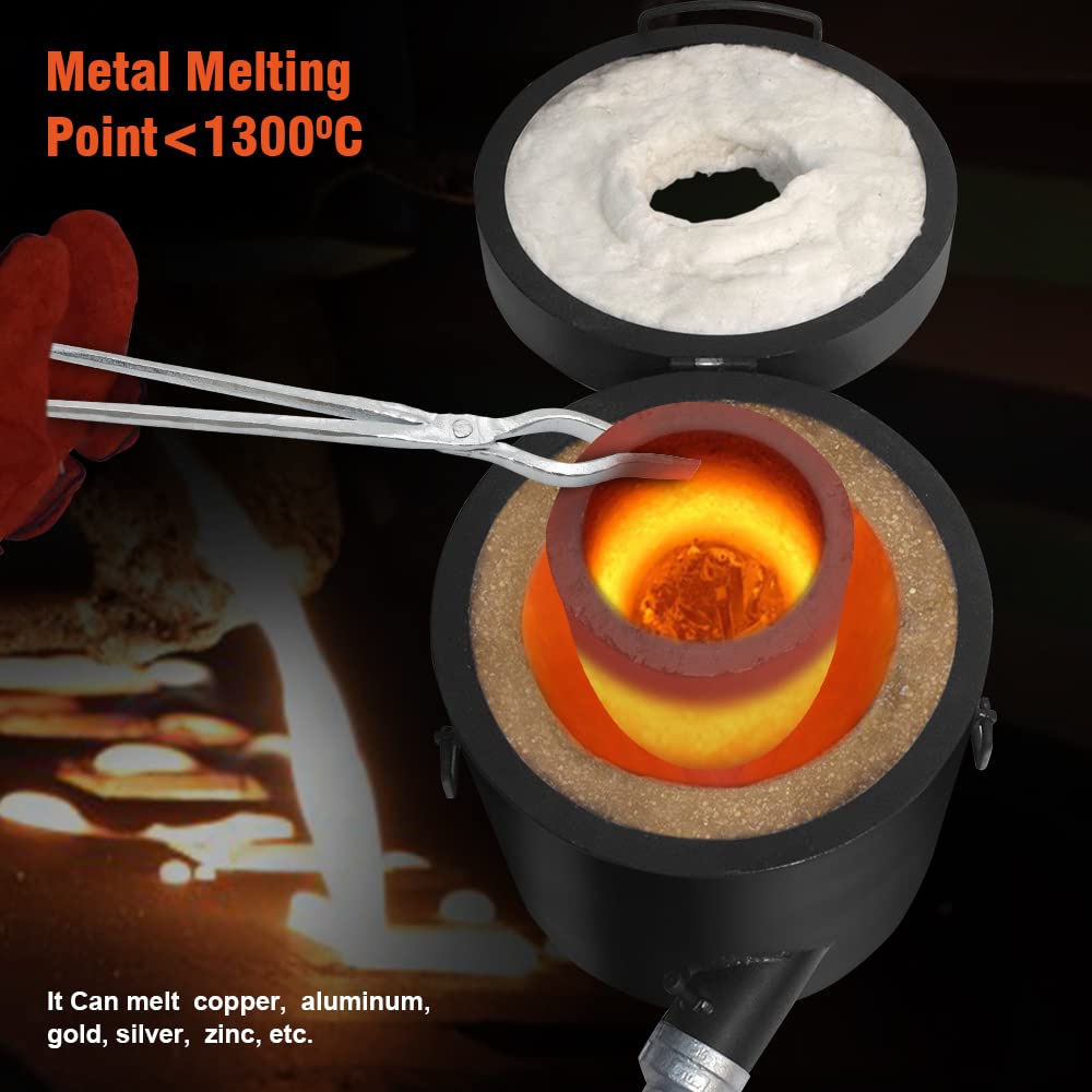Fasttobuy 6KG Propan Schmelzofen Kit, Gas ofen aus mit 6kg Graphittiegel und Zange Zum Schmelzen vo,n Gold, Silber, Kupfer und Aluminium,Goldschmelzender Ofen