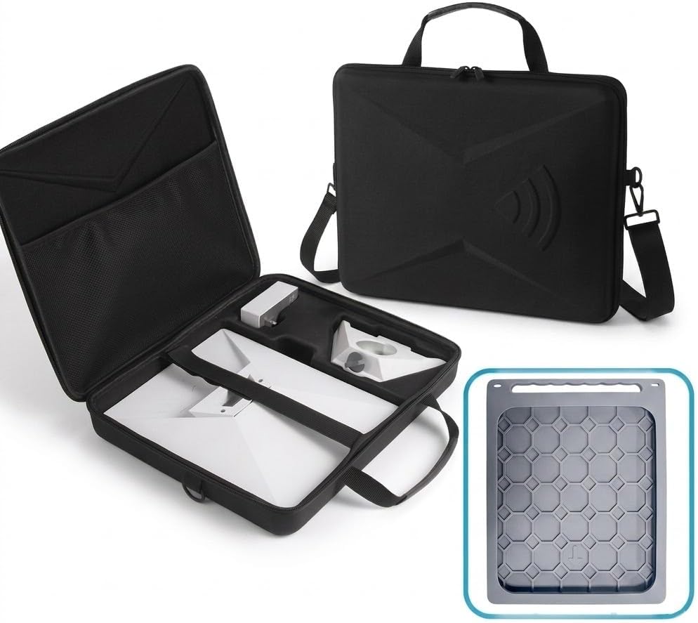 SUREMAX Starlink Mini Case with Silicone Protective Cover Combo, Hard Travel, Shockproof EVA Storage Bag and Dish Bumper Sleeve with Shoulder Strap, Water-Resistant Accessories for RV & Camping