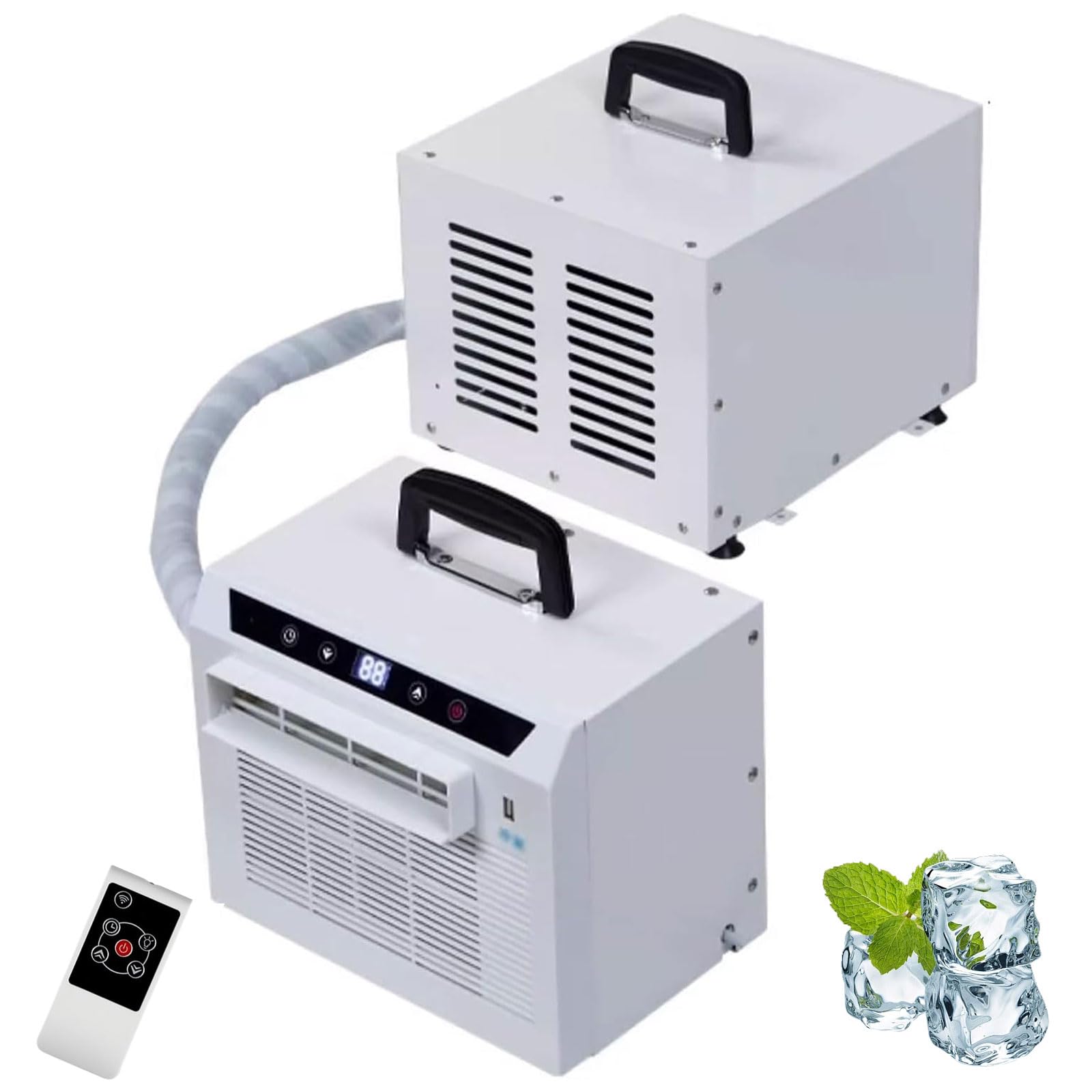 3000 BTU Przenośny klimatyzator Split z pilotem, 12H Timer, ciche chłodzenie do domowego Campingu RV, brak instalacji, odłączalny filtr, energooszczędna jednostka AC do biura w sypialni