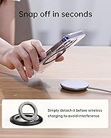 Vista 8 de SYNCWIRE - Soporte magnético con aro para MagSafe, 2 piezas, imán doble, rotación de 360 grados, agarre y soporte para teléfono, aro para dedo