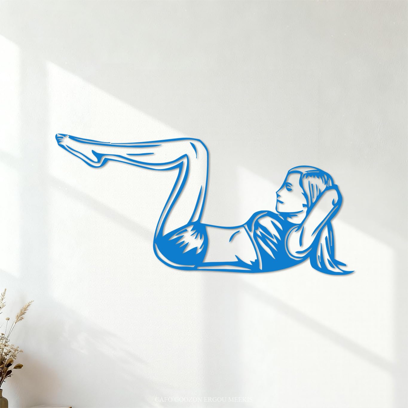 Lettering Stickers Fitnesscenter Body Girl Gymnastics Sport Workout Fitnesscenter 40.8x86.3cm Car Body Decoration Blue