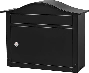 Architectural Mailboxes Saratoga Locking Wall Mount Mailbox, Black, Medium