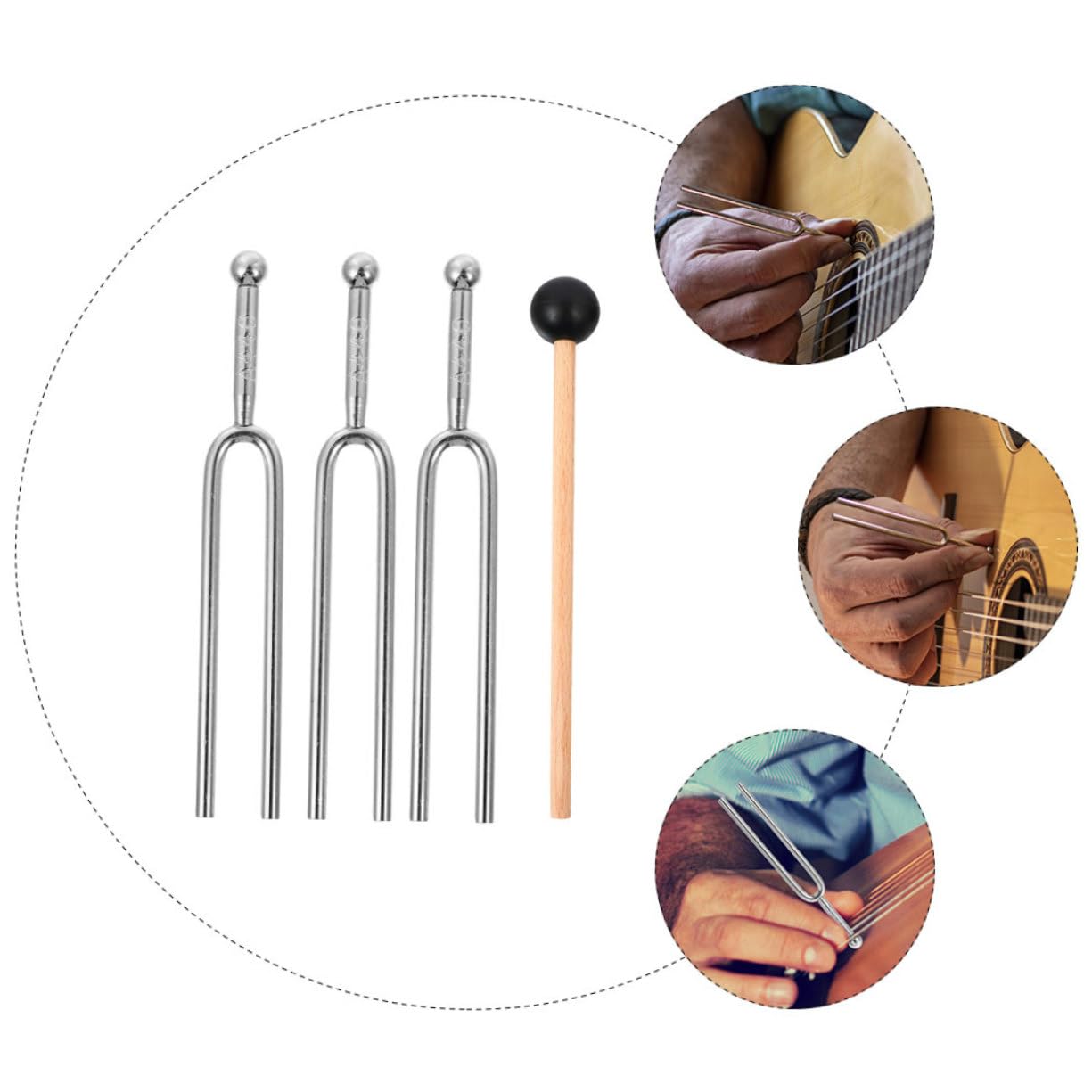 ibasenice 3ensembles Diapasons De Guitare Premium Avec Maillet Accessoires Musicaux Pour Guitare Violon Et Piano