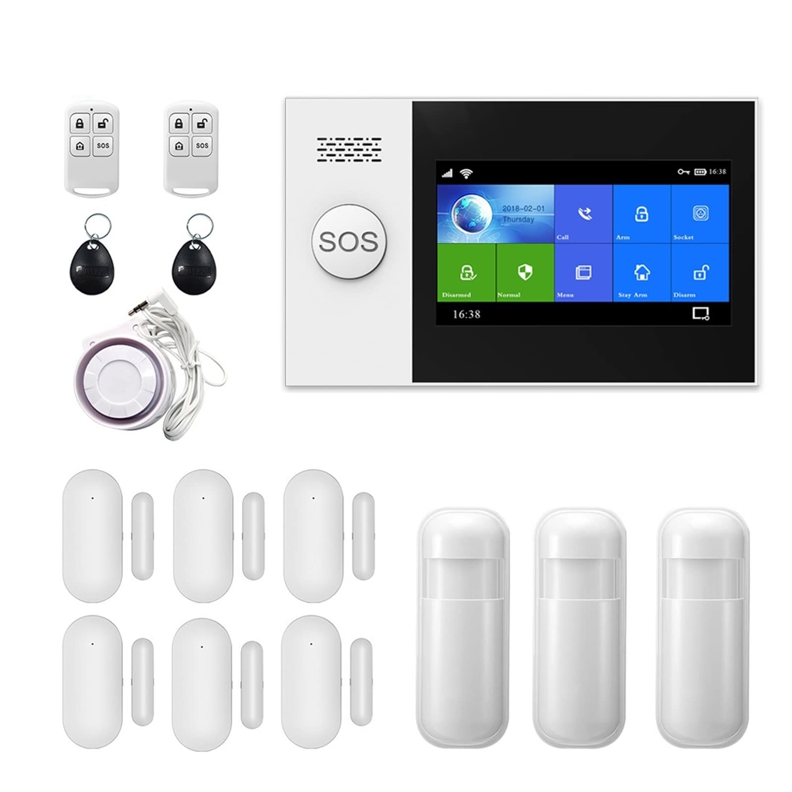 CUDTAPI 4G Tuya Wireless Home GSM Security With Motion Detector Sensor Burglar Alarm System(E.)