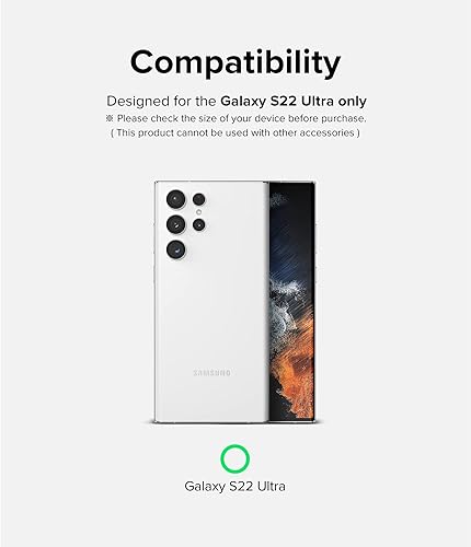 Miniatura 2 de Ringke Marco de lente de cámara de vidrio compatible con Samsung Galaxy S22 Ultra 5G, calcomanía protectora individual de aluminio para lente de