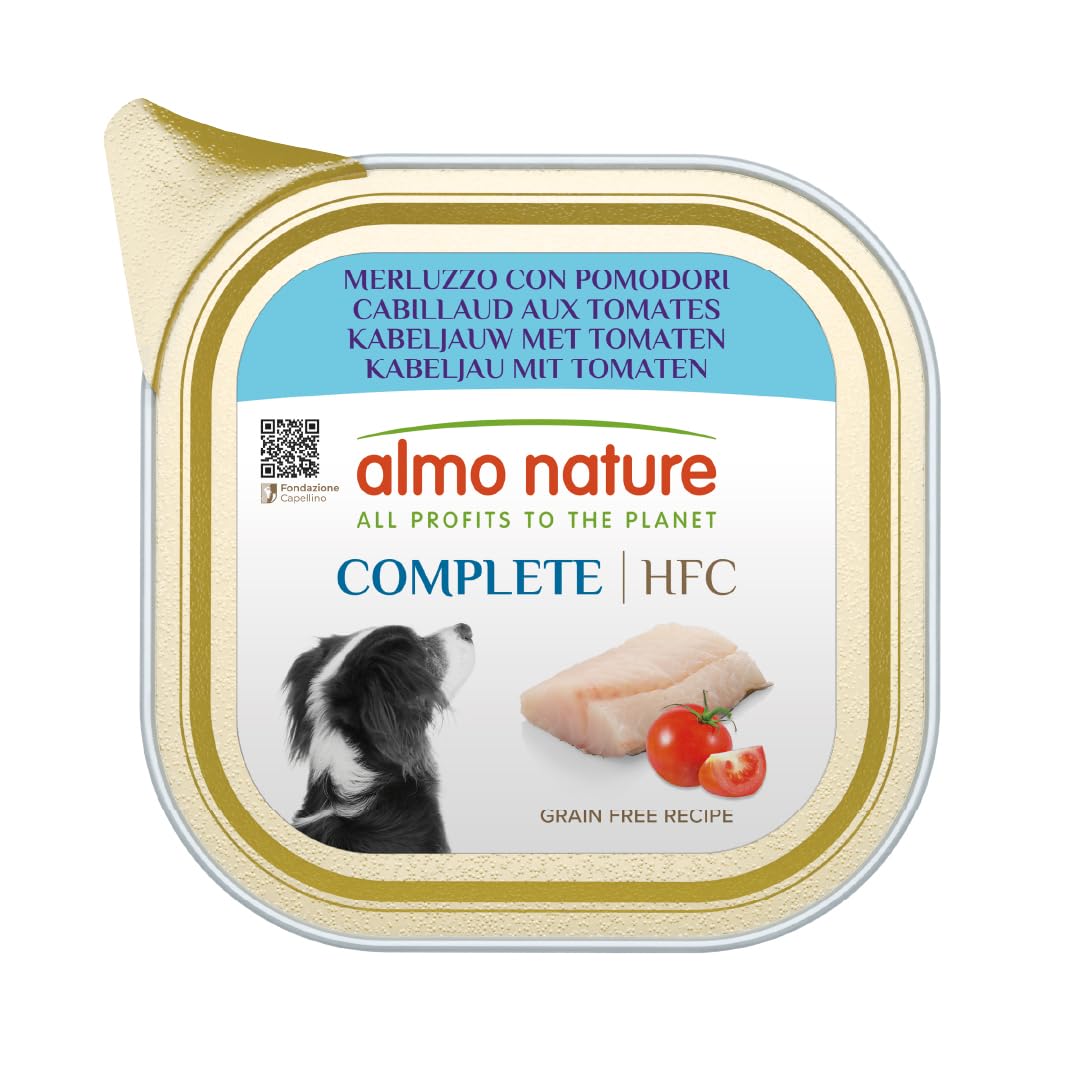 almo nature HFC Complete Wet Food for Adult Dogs – Cod with Tomatoes – 1.65 kg Pack (11 x 150 g)
