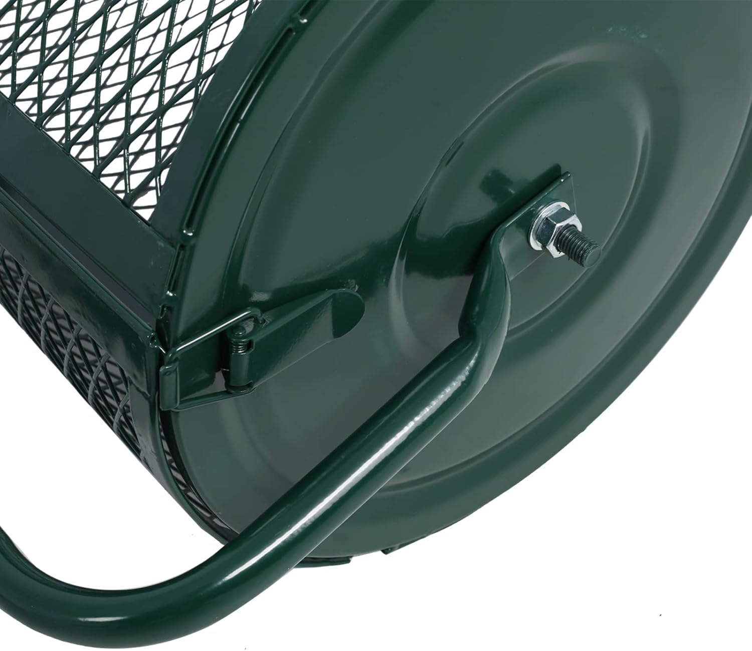 Rodillo esparcidor de turba de 24 pulgadas con mango en forma de T para plantar, cuidar el césped y otros cultivos. Diseño de malla metálica que distribuye uniformemente el estiércol, el mantillo y