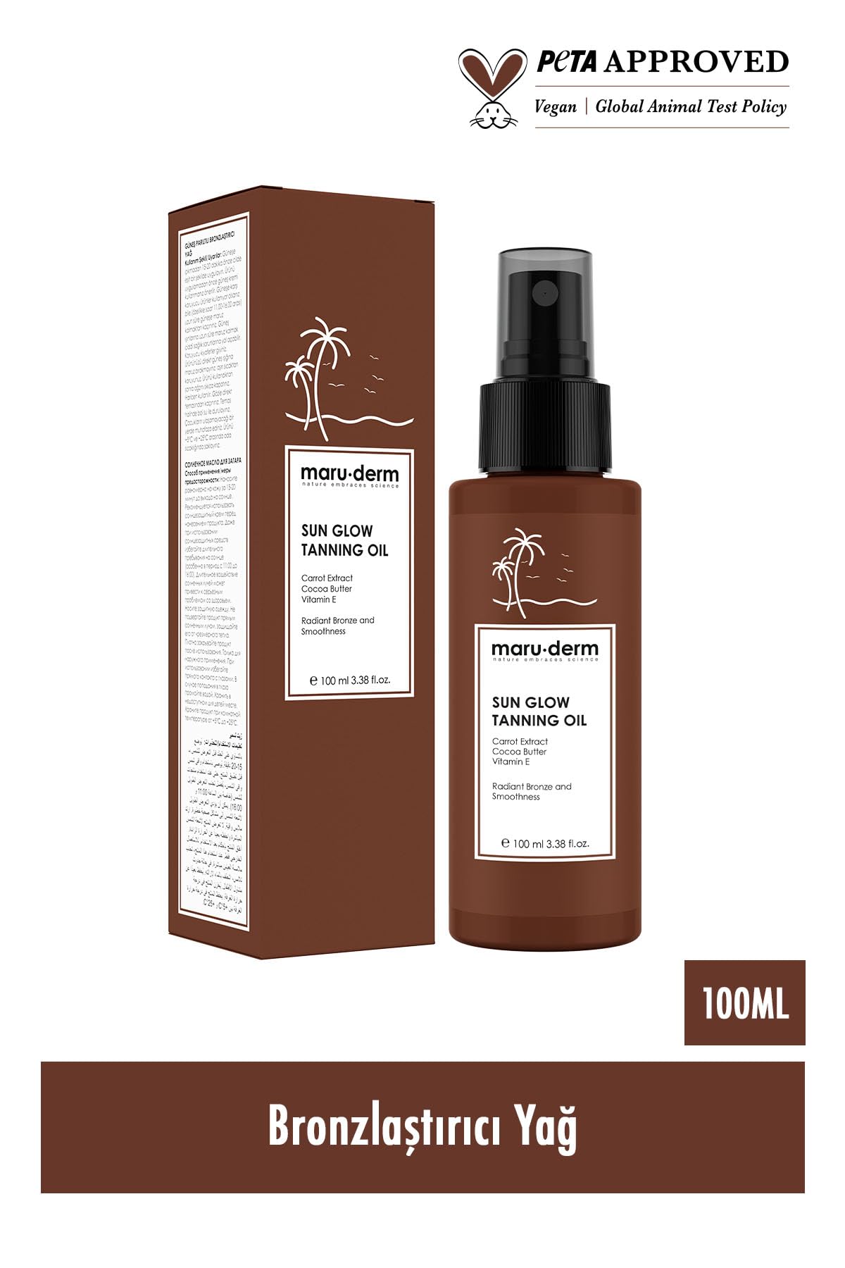 Maru.Derm SPF 0 Bronzlaştırıcı Güneş Yağı 100 ml