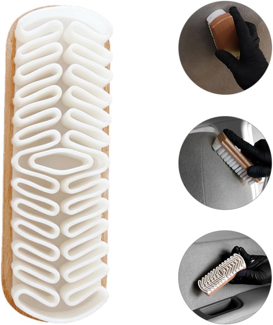 Suede Brush for Car Seats and Upholstery Small White Cleaning Brush for Automotive Interior for Suede and Nubuck Materials