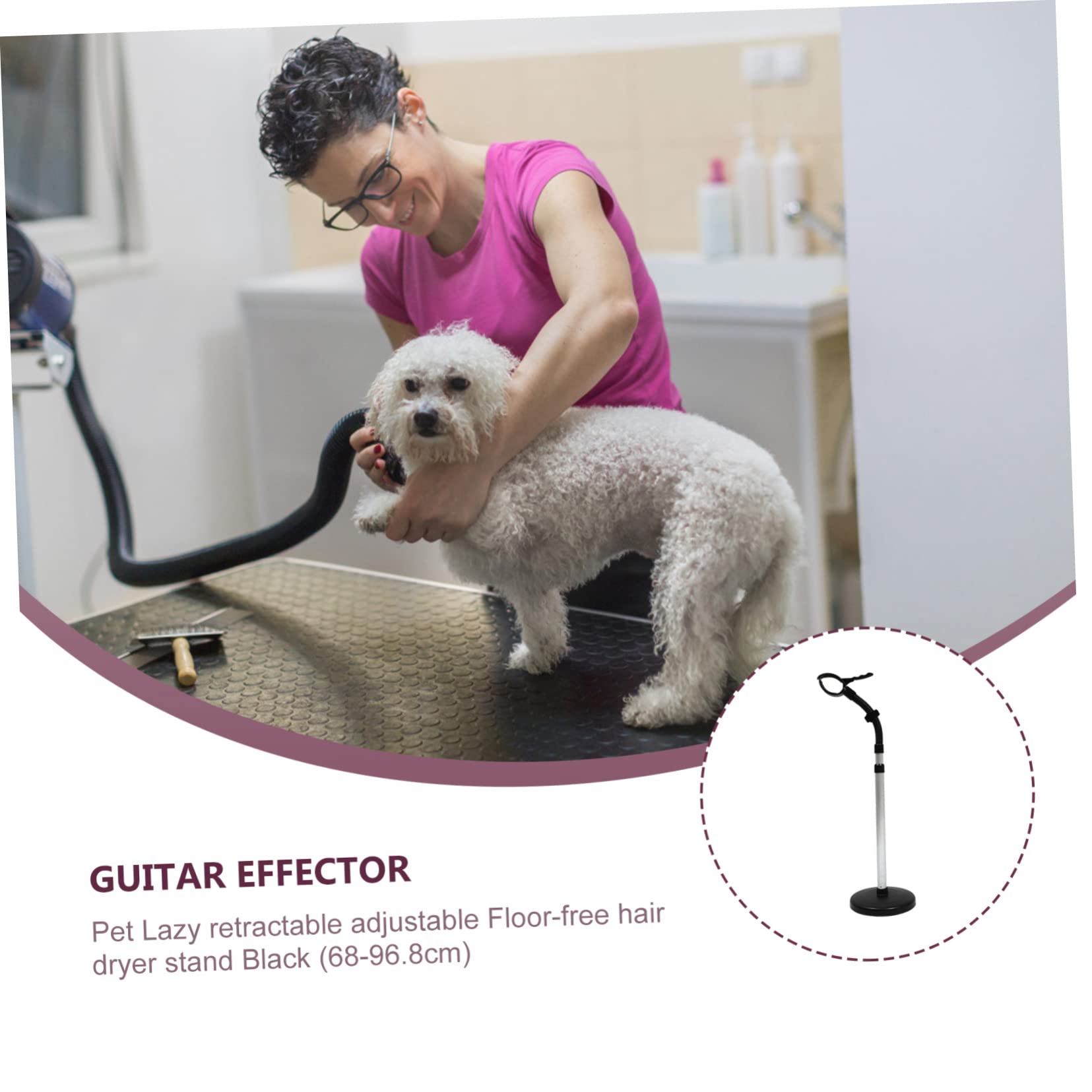 Didiseaon Supporto per Asciugacapelli Regolabile Nero Rotazione 360 Gradi | Abs Pp Lega di Alluminio, Installazione Semplice, Uso per Styling e Curling, Design Mani Libere