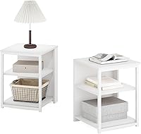 Vista 31 de Furinno Classic - Mesa auxiliar con cajón, paquete de 2 unidades, roble rústico